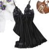 Luxurious black babydoll with lace accents, perfect for pairing with a red lace lingerie set