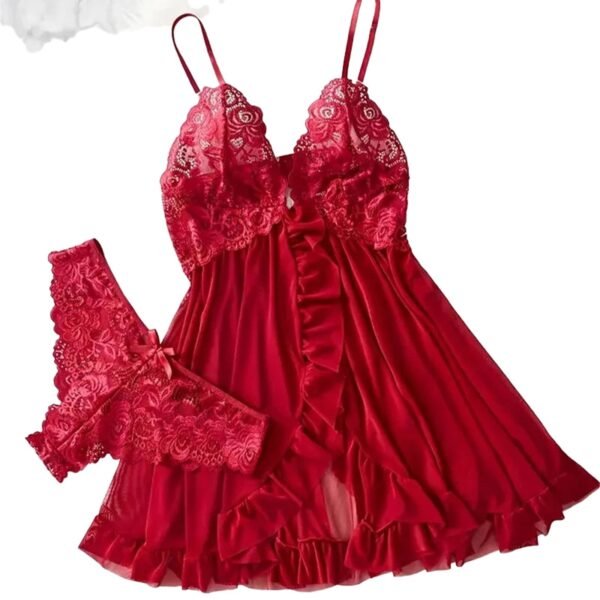 Red Lace Lingerie Set Babydoll Dress 24 Red Lace Lingerie Set Babydoll Dress Stunning red lace lingerie set featuring a babydoll dress and matching panties for a seductive look