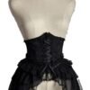 Black sweet lolita corset skirt with lace trim and bow detail on a mannequin