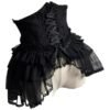 Elegant black sweet lolita corset skirt with lace trim and layered tulle frills