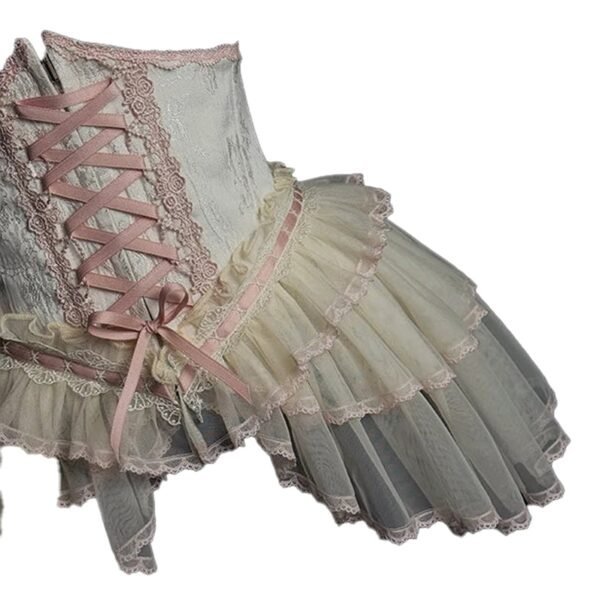 Sweet Lolita Corset Skirt Pre-Order 81 Sweet Lolita Corset Skirt Pre-Order Elegant sweet lolita corset skirt with ruffled layers and lace details for a feminine style