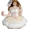 LuckeLadybug LLC Sweet Lolita Corset Skirt in ivory with lace details and ruffled layers