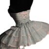 LuckeLadybug LLC sweet lolita corset skirt in pastel colors with ruffled layers and bow details