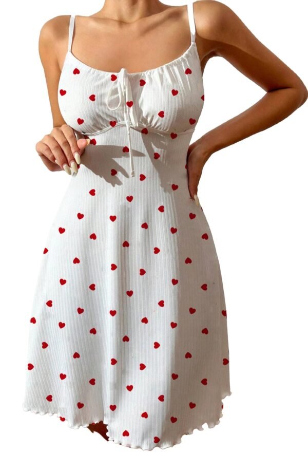 Love Heart Halterneck Nightdress 20 Love Heart Halterneck Nightdress Love heart halterneck nightdress in white with red heart print, perfect for a cozy night in