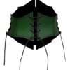 LuckeLadybug LLC medieval corset waistbelt for women in green with adjustable laces and sleek design