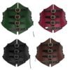 Colorful medieval corset waistbelt for women with adjustable buckles in green, red, black, and brown