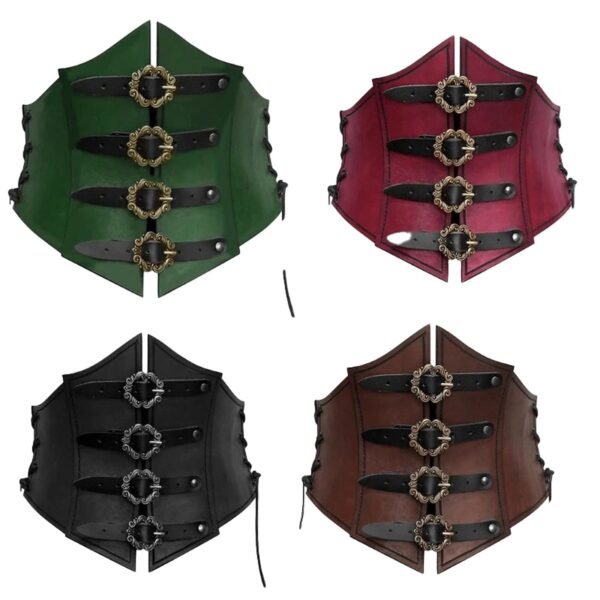 Medieval Corset Waistbelt for Women 21 Medieval Corset Waistbelt for Women Colorful medieval corset waistbelt for women with adjustable buckles in green, red, black, and brown