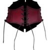 Medieval corset waistbelt for women in deep red with adjustable laces and a structured design