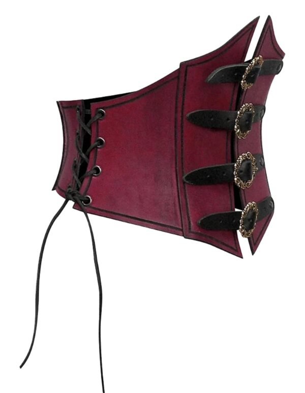 Medieval Corset Waistbelt for Women 24 Medieval Corset Waistbelt for Women Red medieval corset waistbelt for women with decorative buckles and lace-up design
