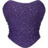 Purple mesh corset top glitter with shimmering dots for a stylish evening look