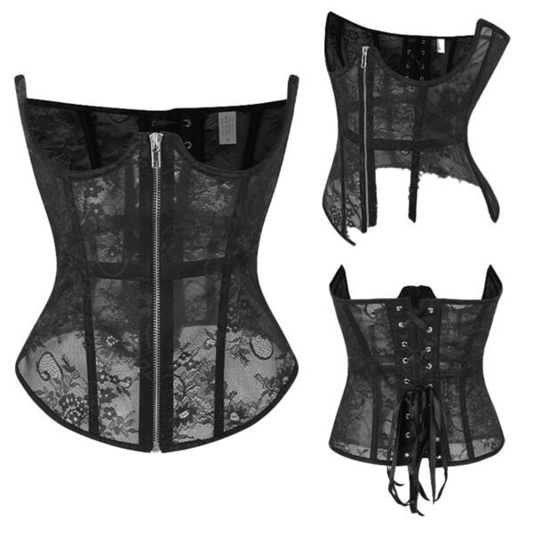 Gothic Lace Corset Belt For Fashion Styles 50 Gothic Lace Corset Belt For Fashion Styles LuckeLadybug LLC Gothic lace corset belt featuring a zipper and lace-up back design for a stylish look