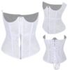 LuckeLadybug LLC Gothic lace corset belt in white featuring a zipper and lace-up back detail