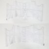 White gothic lace corset belt with lace-up front and adjustable design for a stylish silhouette