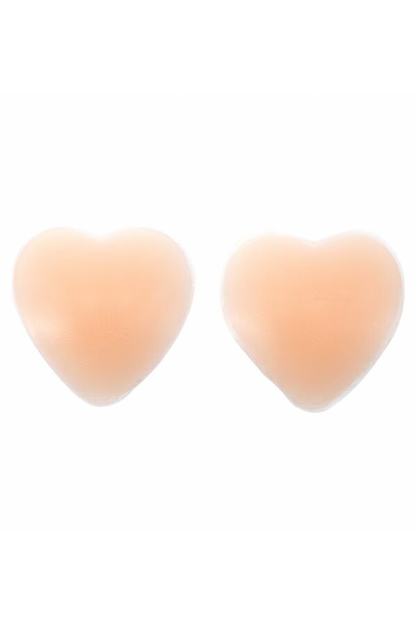 LuckeLadybug heart shaped nipple covers adhesive silicone flesh tone pair for strapless bras