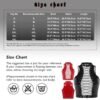Size chart for womens gothic corset crop top with recommended bust, waist, and length measurements