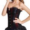 Elegant plus size corset dress for women featuring lace trim and a stylish design from LuckeLadybug LLC