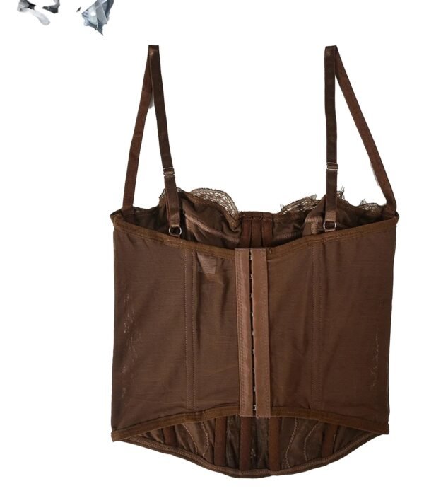 Plus Size Gothic Corset Top In Multiple Colors 124 Plus Size Gothic Corset Top In Multiple Colors Plus size gothic corset top in brown with adjustable straps and lace detailing for a stylish silhouette