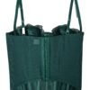Plus size gothic corset top in dark green with adjustable straps and lace detailing