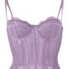 Lavender Plus Size Gothic Corset Top with Lace Details and Adjustable Straps for a Stylish Fit