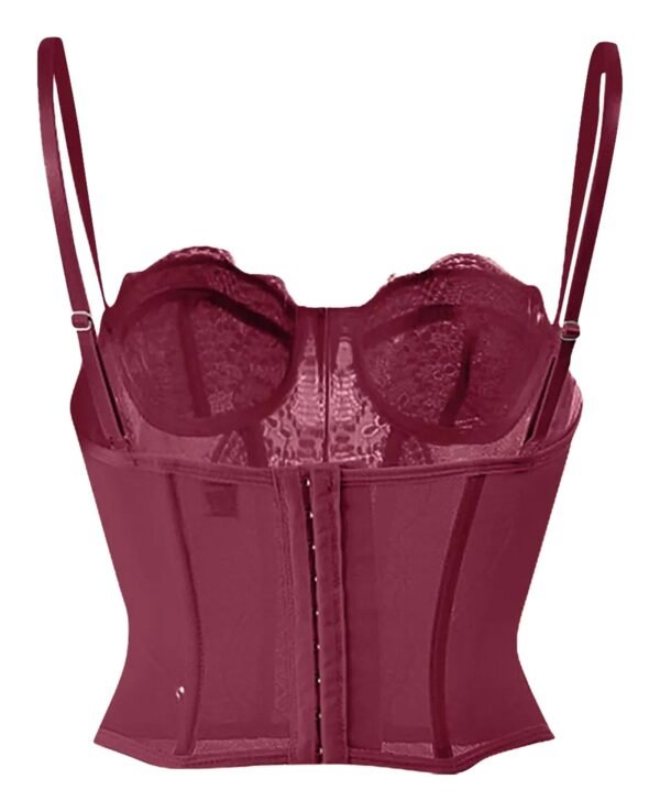 Plus Size Gothic Corset Top In Multiple Colors 117 Plus Size Gothic Corset Top In Multiple Colors Burgundy plus size gothic corset top with adjustable straps and a structured design