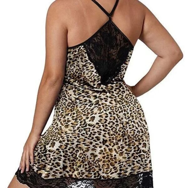 Plus Size Satin Nightgown For Women 5 Plus Size Satin Nightgown For Women Plus size satin nightgown for women featuring a stylish leopard print and lace details
