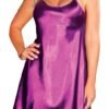 Elegant purple plus size silk night dress for women featuring a flattering silhouette and comfortable design