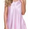 Soft pink plus size silk night dress for women with a relaxed fit and elegant sheen