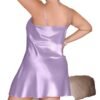 Elegant plus size silk satin nightgown in lavender, perfect for luxurious nighttime comfort