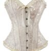 Elegantly designed plus size vintage corset for women with lace trim and ribbon detail