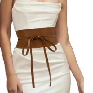 Stylish PU leather corset belt for women, crafted to enhance waistline with a chic design