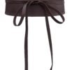 Brown PU leather corset belt for women with stylish adjustable tie design