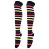 LuckeLadybug rainbow knee high socks for women featuring colorful striped design for a fun look