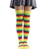 LuckeLadybug Rainbow Knee High Socks for Women in Colorful Stripes and Comfortable Fit
