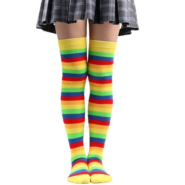 Rainbow Knee High Socks For Women 32 Rainbow Knee High Socks For Women LuckeLadybug Rainbow Knee High Socks for Women in Colorful Stripes and Comfortable Fit