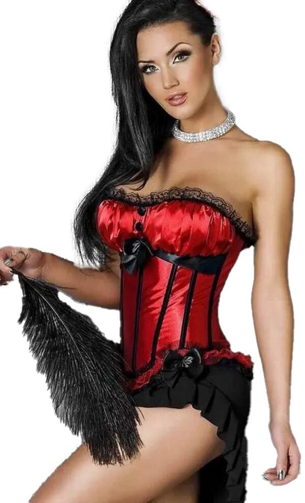 Red Black Striped Overbust Corset Top 23 Red Black Striped Overbust Corset Top Elegant red black striped overbust corset with lace trim and stylish design for a bold look