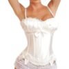 Elegant white corset shirt with lace details, perfect for enhancing your silhouette.