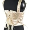 Elegant LuckeLadybug LLC renaissance corset top for women with lace-up back and satin finish