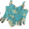 LuckeLadybug LLC Renaissance corset top for women in blue and gold with intricate design and lace details