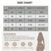 Size chart for renaissance corset top for women with measurements for S, M, L, and XL sizes