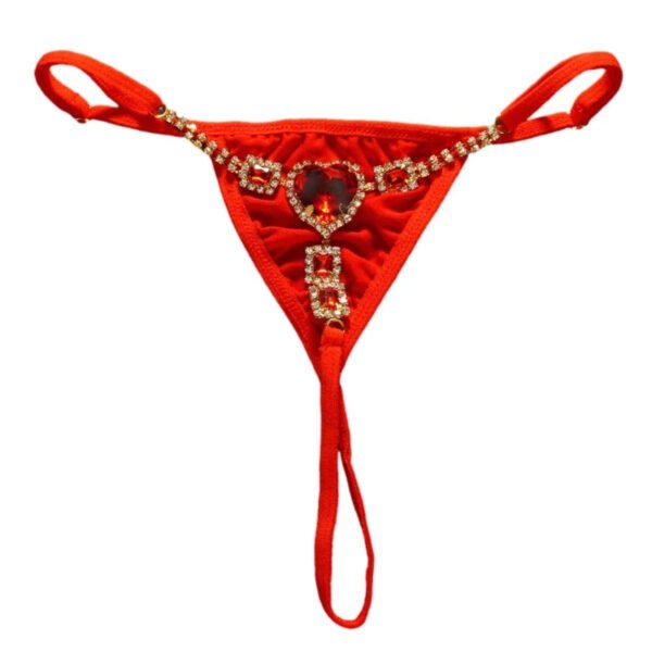 Rhinestone Low Rise Thongs For Women 15 Rhinestone Low Rise Thongs For Women Red rhinestone low rise thongs for women adorned with elegant gemstone design
