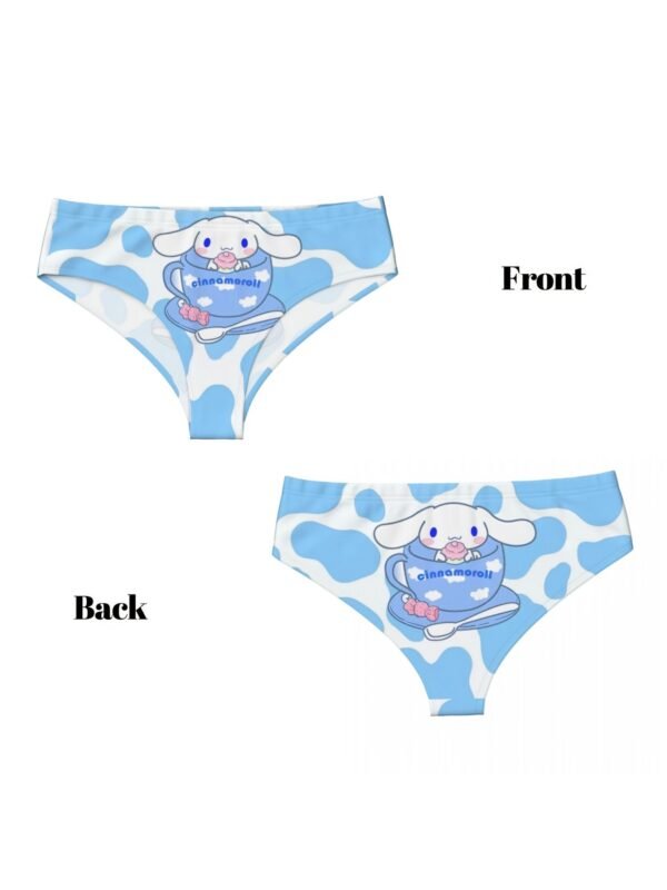 Sanrio cartoon dog women’s underwear in light blue with playful design on the front and back