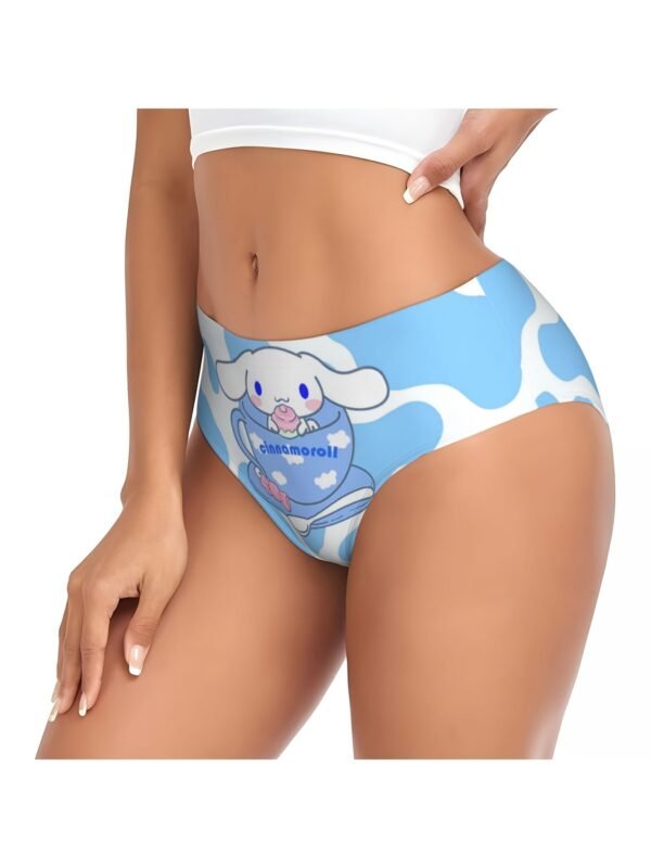 Cute Sanrio cartoon dog women’s underwear featuring a playful blue design with a smiling character