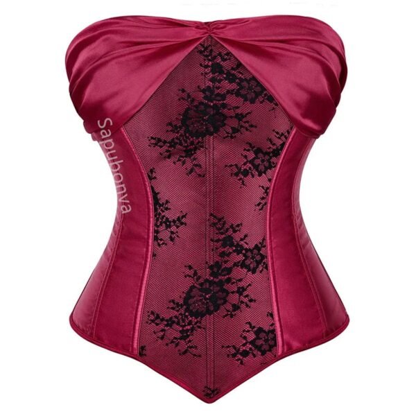 Plus Size Corset Top For Women Elegant Style 1 Plus Size Corset Top For Women Elegant Style Elegant burgundy plus size corset top for women with floral lace detailing and a sweetheart neckline