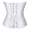 Elegant white plus size corset top for women with lace-up back detail