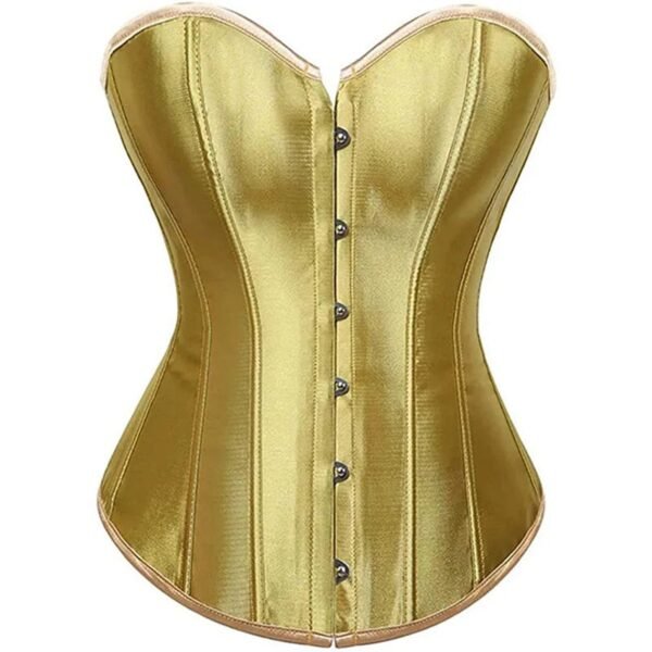 Satin Corset Top For Women In Pink 24 Satin Corset Top For Women In Pink Golden satin corset top for women with a flattering shape and button closure