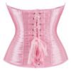 Pink satin corset top for women with lace-up back and stylish design for a flattering silhouette