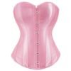 Pink satin corset top for women with a structured silhouette and button front for an elegant look