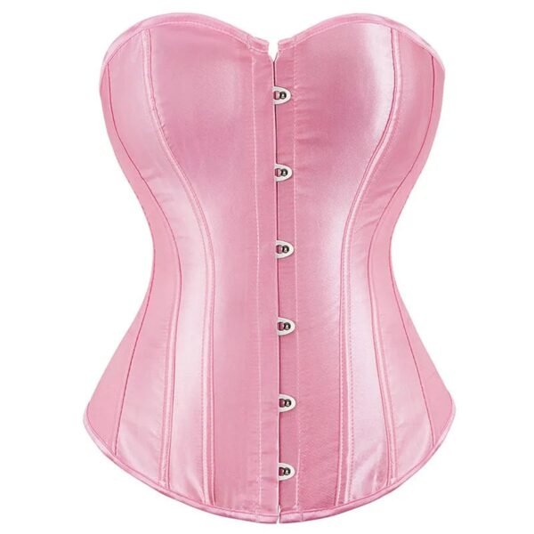 Satin Corset Top For Women In Pink 1 Satin Corset Top For Women In Pink Pink satin corset top for women with front buttons and a structured design for a flattering fit
