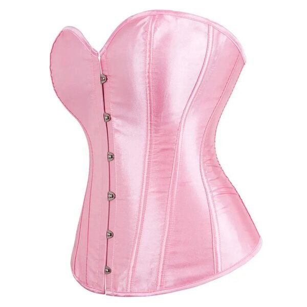 Satin Corset Top For Women In Pink 9 Satin Corset Top For Women In Pink Pink Satin Corset Top for Women with Structured Boning and Front Hooks