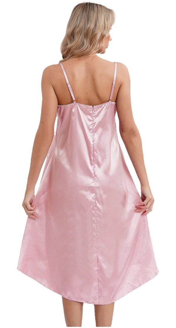 Satin Lace Nightdress For Women Elegant Sleepwear 20 Satin Lace Nightdress For Women Elegant Sleepwear Elegant pink satin lace nightdress for women with delicate straps and a flowing silhouette